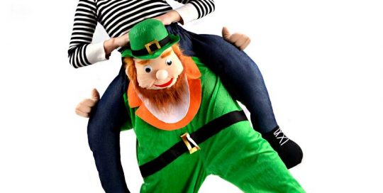 Carry Me Leprechaun Piggy Back St Patricks Day Mascot Costume