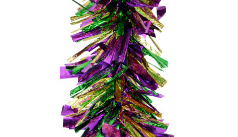 10" x 9' Jumbo Mardi Gras Tinsel Garland Mardi Gras Wholesale Garlands