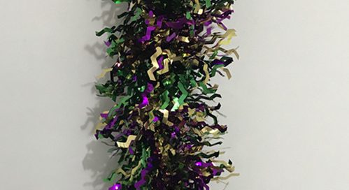 3.5" X 9' Mardi Gras Sqiggly Tinsel Garland Mardi Gras Supplies