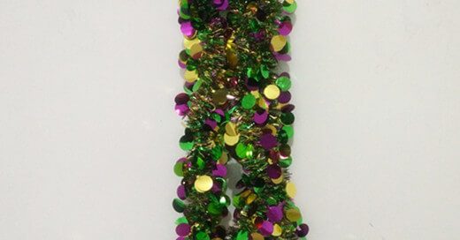 Mardi Gras Garlands Metallic PGG Dot Tinsel Garland