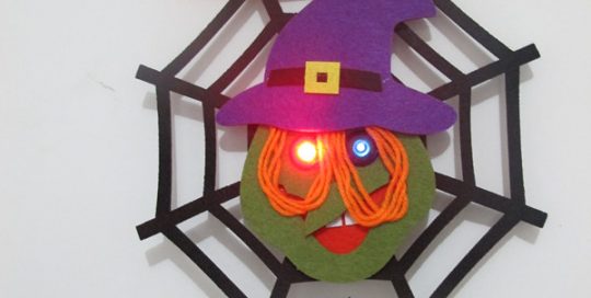 Happy Halloween Cobweb LED Lighting Felt Wall Hanging Decoration