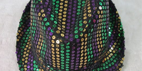 Mardi Gras Hats Purple Green Gold Sequin Stripe Hats