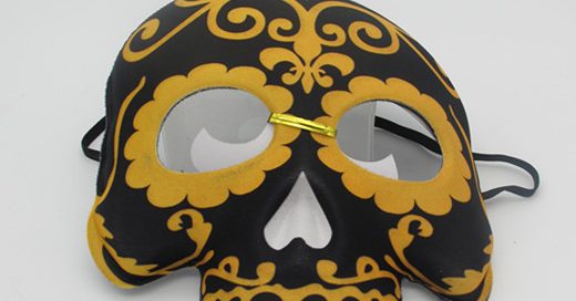 Day of The Dead Half Masks Black/Gold Black/Purple Halloween Mask