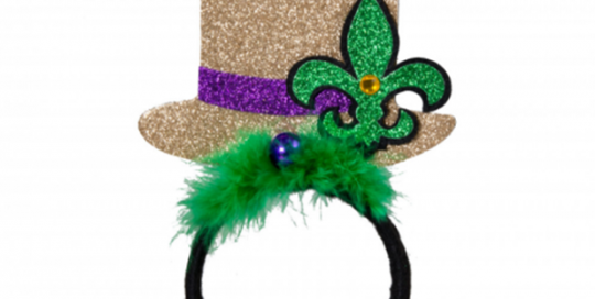 Mardi Gras Glitter Top Hat Headband For Mardi Gras Party