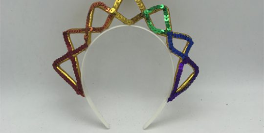 Adult Rainbow Sequin Headband for Costume Fancy Dress