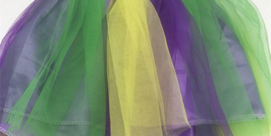 12 Inch Adult and Teen Veil Layer Mardi Gras TuTu