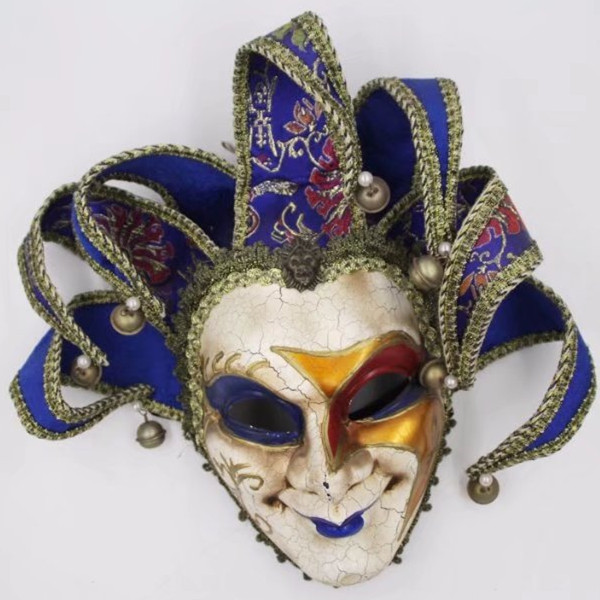 Jester Joker Full Face Mask Venetian Masquerade Decorative Wall Mask