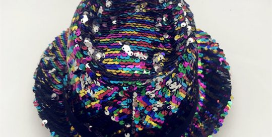 Sequined Fedora Hat Gay Pride Sequins Bright Party Cap Rainbow Hat