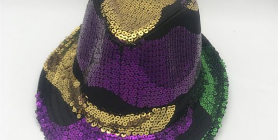 Unisex Mardi Gras Sequined Floppy Party Hat