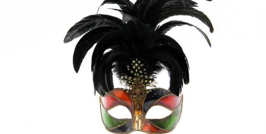 pl16904751 colombina plastic mask with feather 10 pf3029f