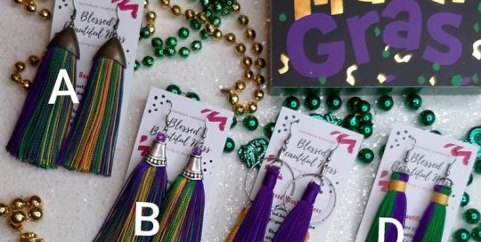 Mardi Gras Tassel Earring