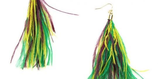 Mardi Gras PGG Feather Earrings