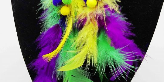 Mardi Gras Feather Earrings