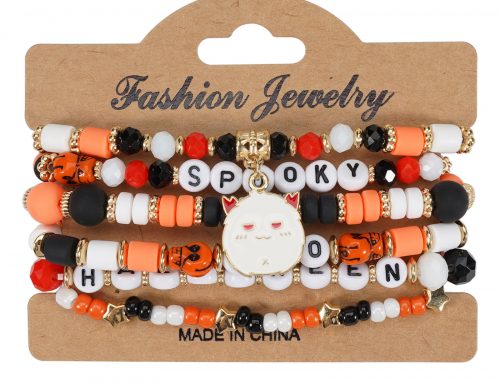 12pcs Halloween Beaded Stretchy Bracelets For Women