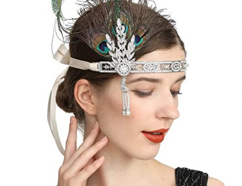 1920s Flapper Girl Rhinestone Feather Headband