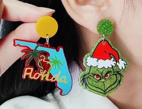 Cute Christmas Santa Claus Acrylic Dangle Earrings