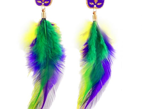 2025 Trendy Mardi Gras Earring with Feather