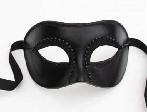 Men’s Luxury Black Studded Masquerade Mask