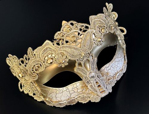 Women’s Gold Lace Masquerade Mask – Elegant Party and Ball Mask Accessory