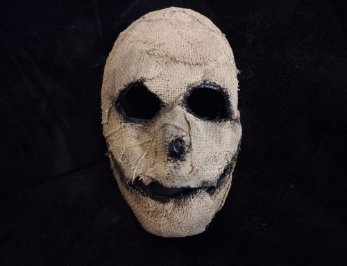 Smilin Scarecrow Paper Mache Mask – Skeleton Halloween