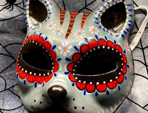 Day of the Dead Cat Mask – Masquerade Mask