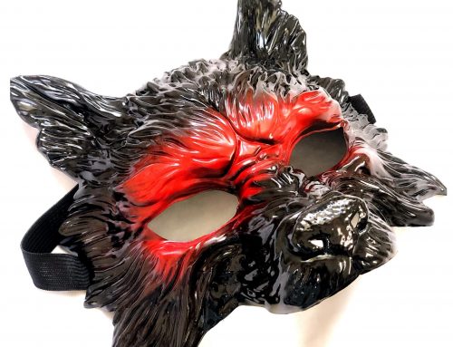 Black Wolf Mask – DIY Men’s Red & Black Masquerade Halloween Mask