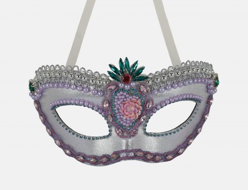 Vintage Pearl Rice Bead Masquerade Mask