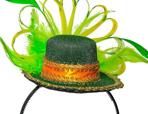 Haiwin St. Patrick’s Day Feathered Mini Top Hat Headband