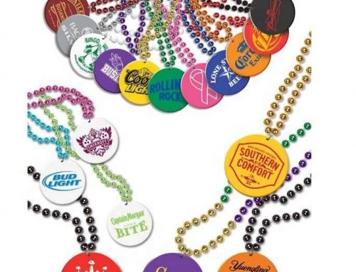 Custom Logo Print Mardi Gras Bead Necklace