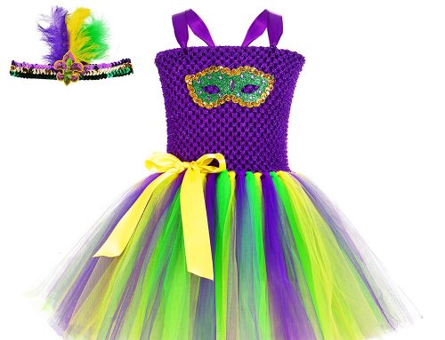 Mardi Gras Headband & Tutu Skirt for Girls