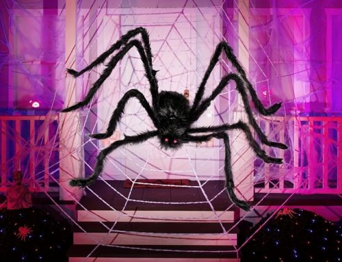 90cm Halloween Plush Spider with Red Eyes