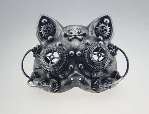 Halloween Cat Pattern Victoria Steampunk Mask