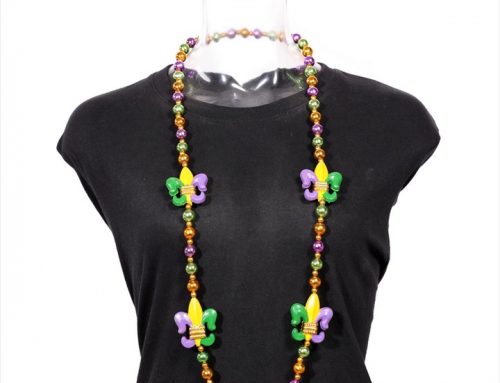 Mardi Gras Fleur-de-Lis Beaded Necklace