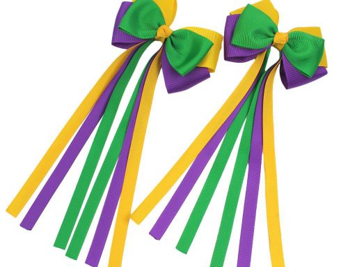 Back to School Mardi Gras Bow Hair Accessories