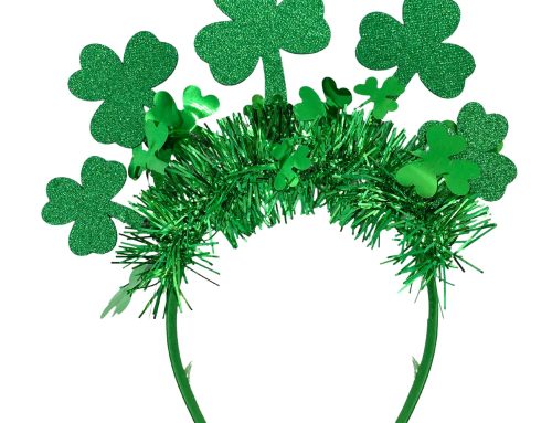 Green Glitter Clover Shamrock Headband